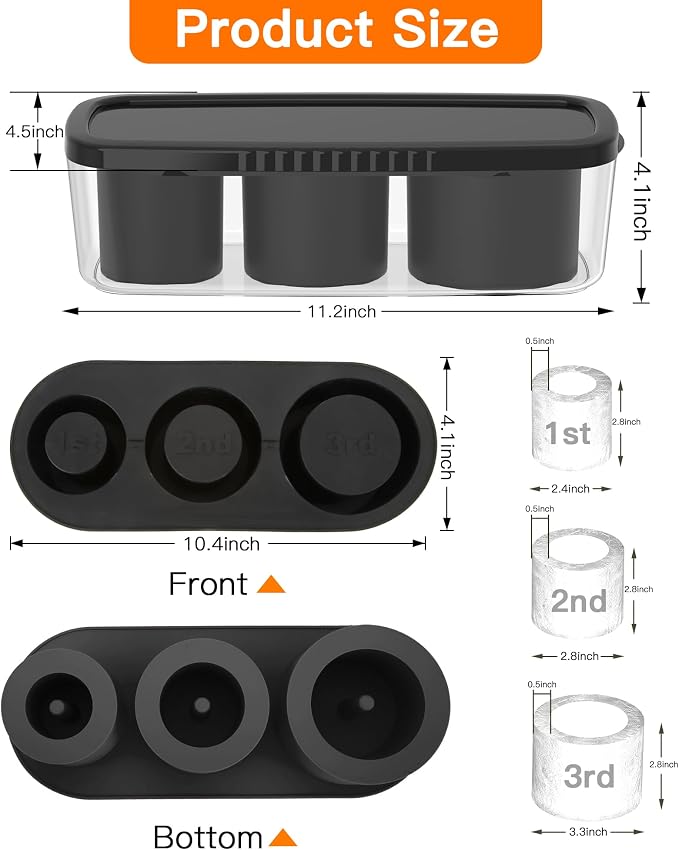 Ice Cube Tray for Tumbler Cup 30Oz-40Oz, Easy Fill and Release Ice Maker for - Image 5