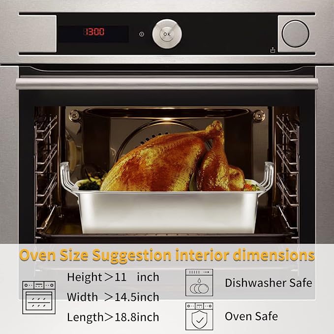 15 Inch Stainless Steel Roasting Pan - Image 6