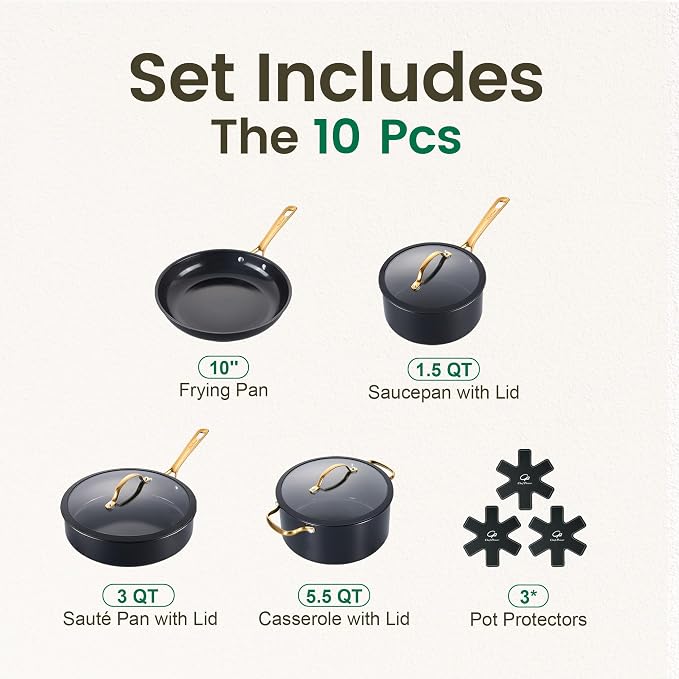 Chef Power Ceramic Cookware Sets, Cookware Set - Image 2