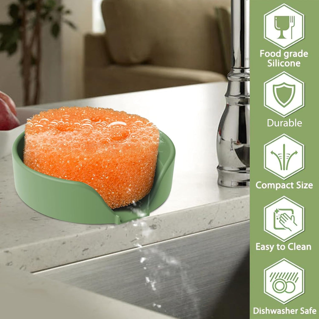 Sponge Holder for Scrub Daddy with Suction Cups and Drain Spout