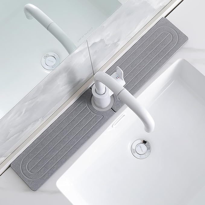 Faucet Mat for Kitchen Sink -Diatomite Stone Drying Mat for Kitchen Counter & by SUXLINA