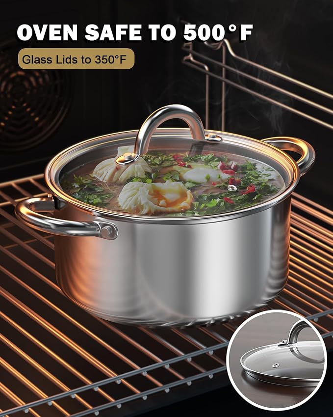 Cook N Home 8 Quart Stainless Steel Stockpot - Image 7
