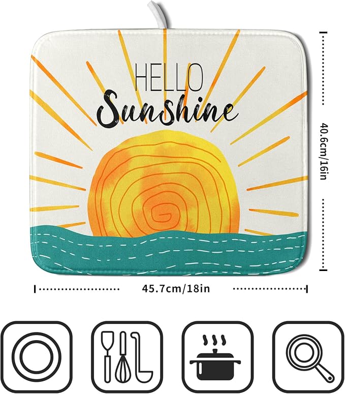 Summer Seaside Sunset over Sea Dish Drying Mat - Image 2