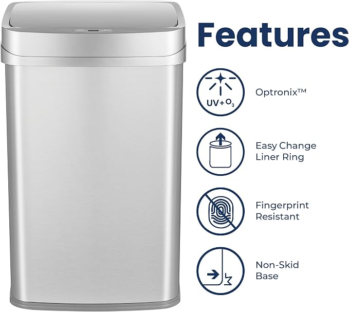 Ninestars 13 Gallon Odor Neutralizing Smart Trash Can, UV + Ozone Dual - Image 6