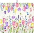Spring Floral Dish Drying Mat for Kitchen Counter Easter Tulip Lavender Flower by Unknown