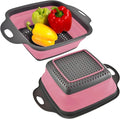 Pink Silicone Food Colander Kitchen – Small Collapsible Strainer by YARRDLLC