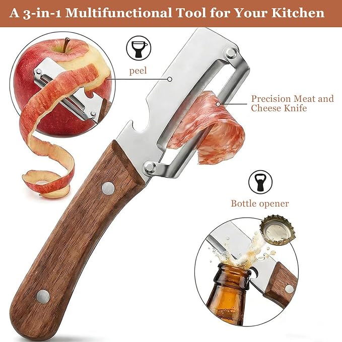 2 Pack 2 in 1 Multifunctional Vegetable Peeler, Sharp Stainless Steel Blade - Image 5