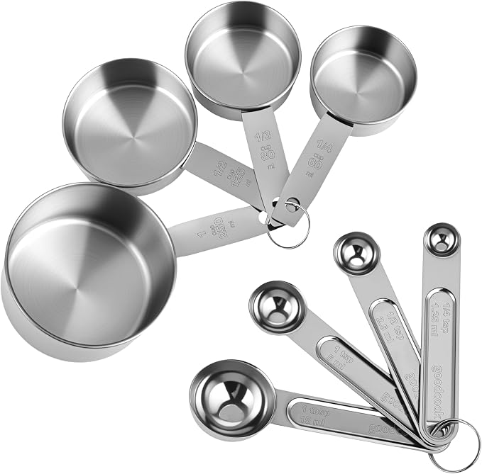 Measuring Cups and Spoons Set, Stainless Steel 8 Piece Nesting Measuring Tools - Image 4
