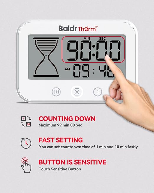 Baldrtherm Digital Timer, Works as a Countdown Timer, Real-time Clock, - Image 4