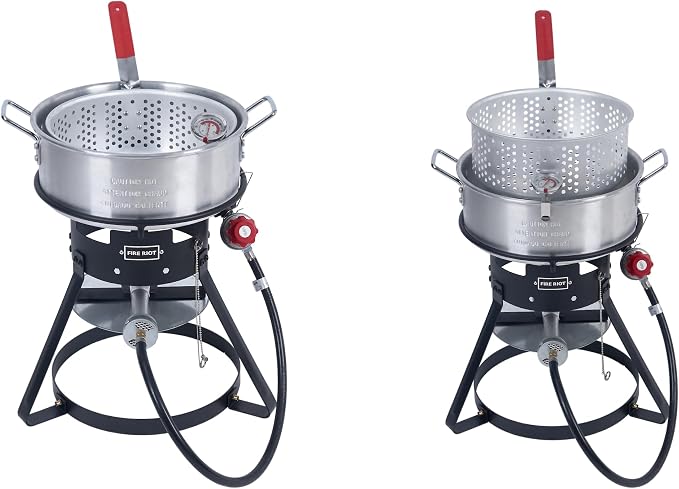 Fire Riot 10QT Outdoor Fish Fryer Kit – Heavy-Duty Aluminum Pot, 6.7QT Basket - Image 2