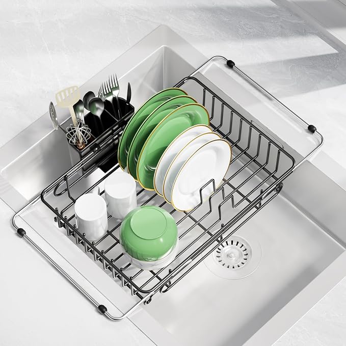 Expandable Dish Drying Rack for in-Sink, and Counter Use, Dish Drainer by CosyPic
