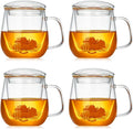 DOPUDO Glass Teacups 4 Pack Glass Tea Cup by DOPUDO