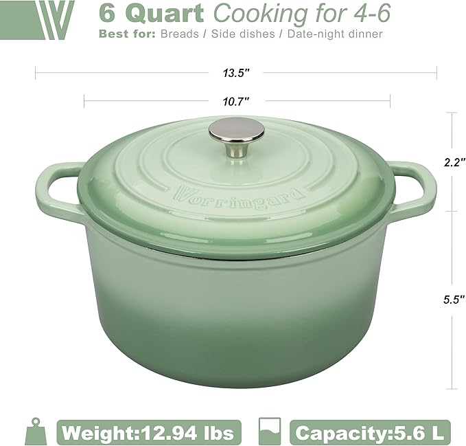 VORRINGARD Enameled Cast Iron Dutch Oven Pot - Image 2