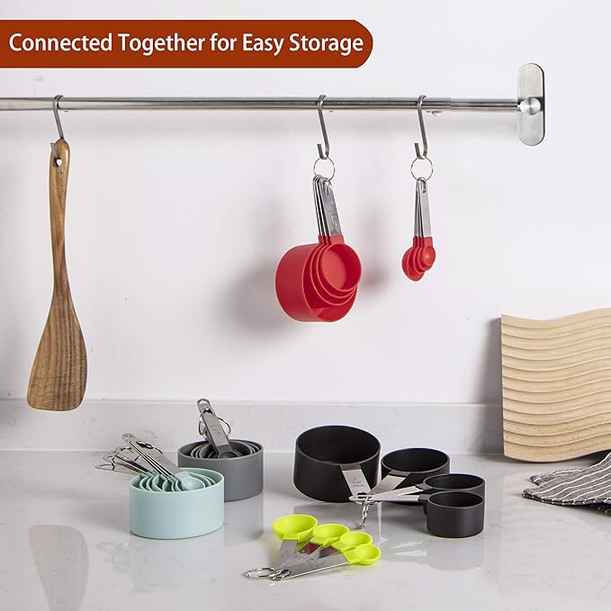 Measuring Cups and Spoons Set of Huygens Kitchen Gadgets 10 Pieces, Stackable - Image 5