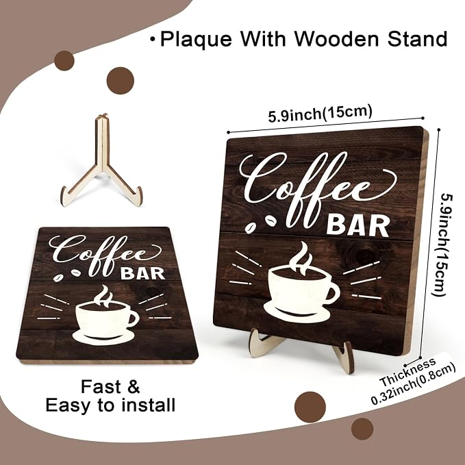 Funny Coffee Bar Decor Sign – Rustic Wooden Plaque - Image 2