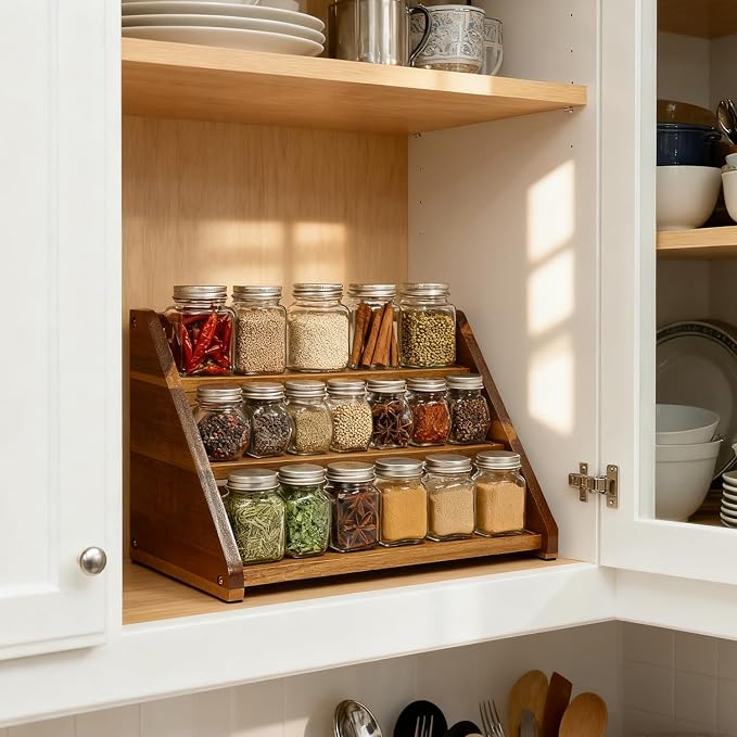 Acacia Wooden Spice Rack for Countertop - Image 4