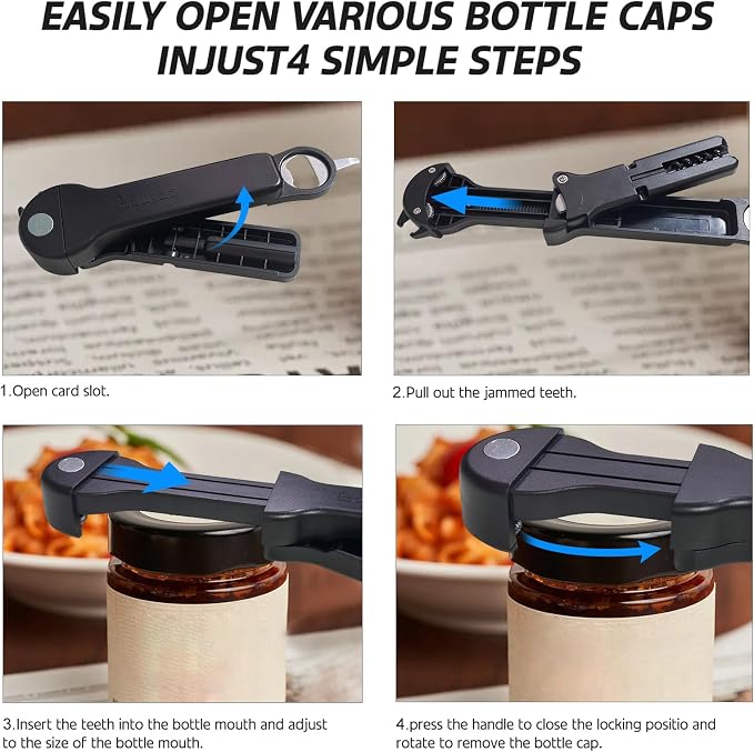 7 in 1 Jar Opener Bottle Opener and Wine Opener - Image 4