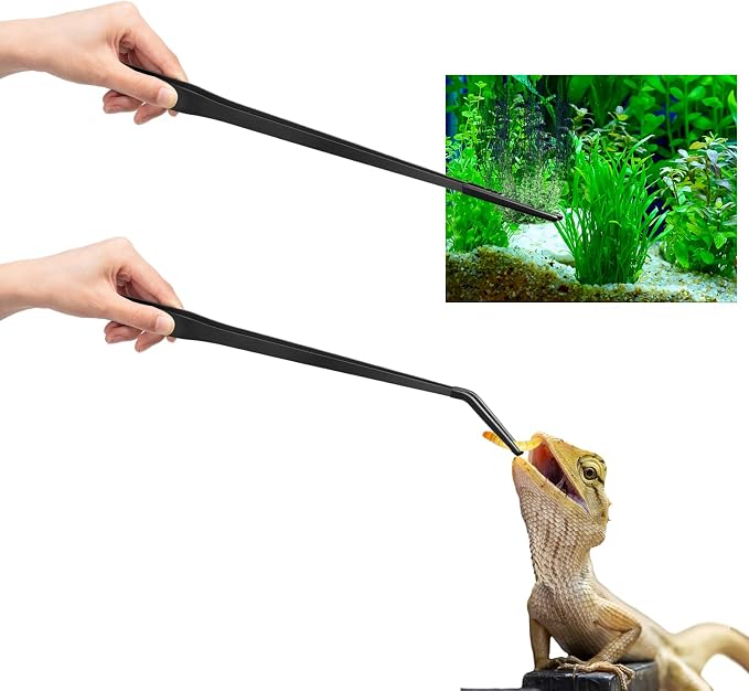 Lasnten 2 Pcs Extra Long Stainless Steel Reptile Feeding Tongs by Lasnten