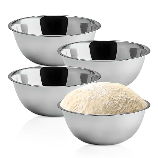 OCS Parts 5 Quart Mixing Bowls | Set of 4 | 11.25-Inch Stainless Steel by OCSParts