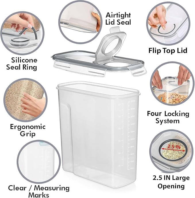 Shazo 2 Pack EXTRA Large Airtight Food Storage Cereal Containers - Image 5