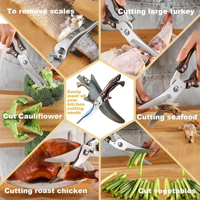 ANDONG Kitchen Scissors, Heavy Duty Professional Poultry Shears, Stainless - Image 8