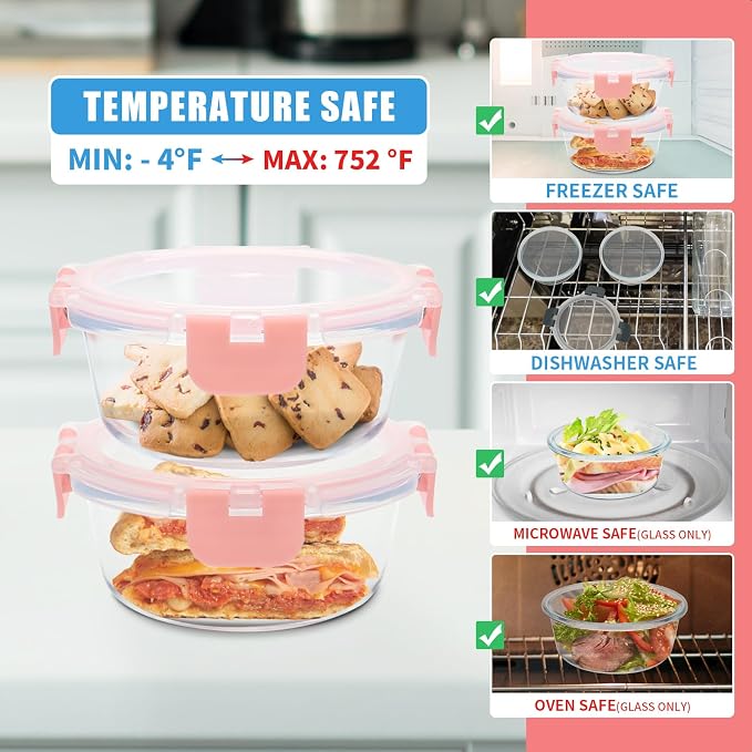 GULFLIN 12 Pack 13oz Small Glass Food Storage Containers - Image 4