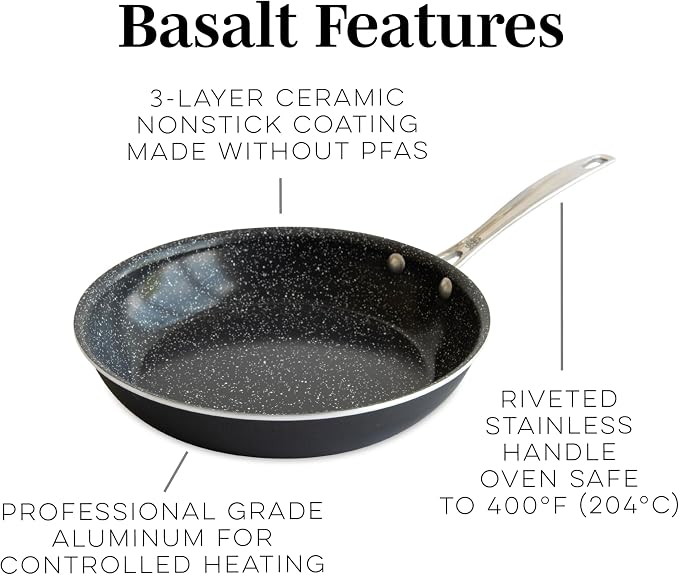 Nordic Ware Basalt Aluminum Saute Skillet, Ceramic Coating - Image 3
