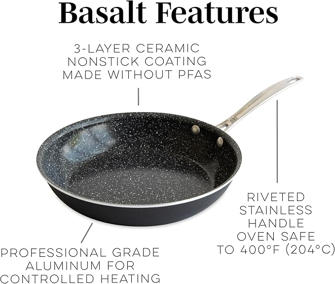 Nordic Ware Basalt Aluminum Saute Skillet, Ceramic Coating - Image 4