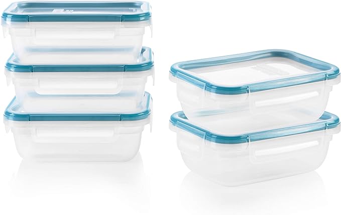 Snapware Plastic Total Solution 5-Pack Food Storage Containers Set, Leakproof & by Snapware