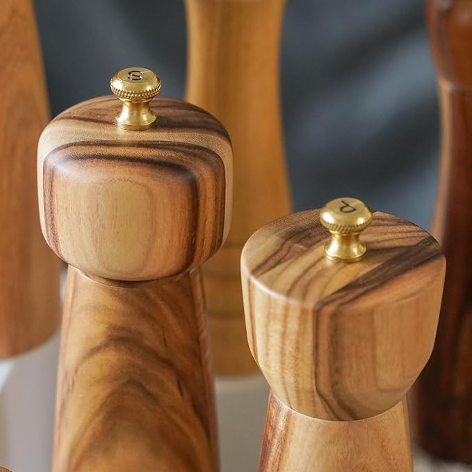Salt and Pepper Mill Set with Tray, Adjustable Ceramic Grinder Salt Mill - Image 9