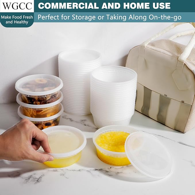WGCC Deli Containers with Lids 8oz- Disposable Soup Containers with Lids 48 Sets - Image 6
