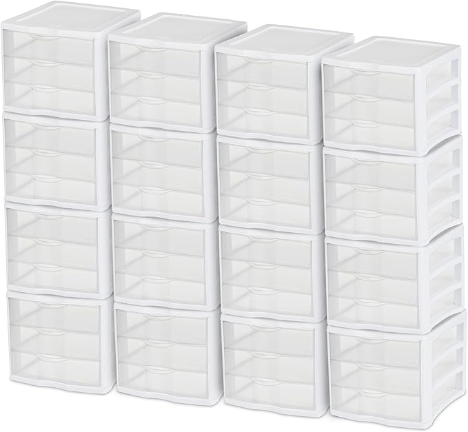 Sterilite ClearView Compact Stacking 3 Drawer Storage Organizer System by Sterilite