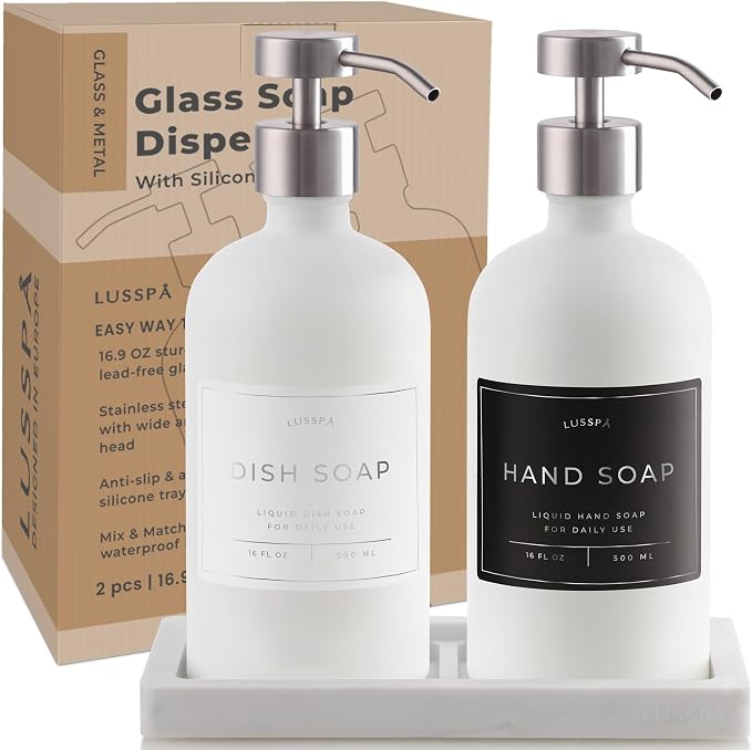 Glass Soap Dispenser Set of 2 - Image 7