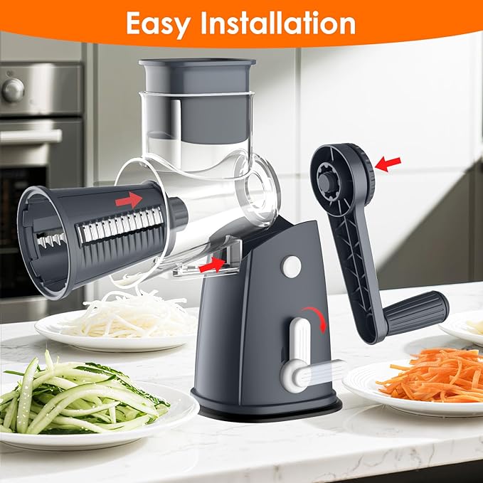 MealHelper 5 Blade Rotary Cheese Grater Hand Crank - Image 8