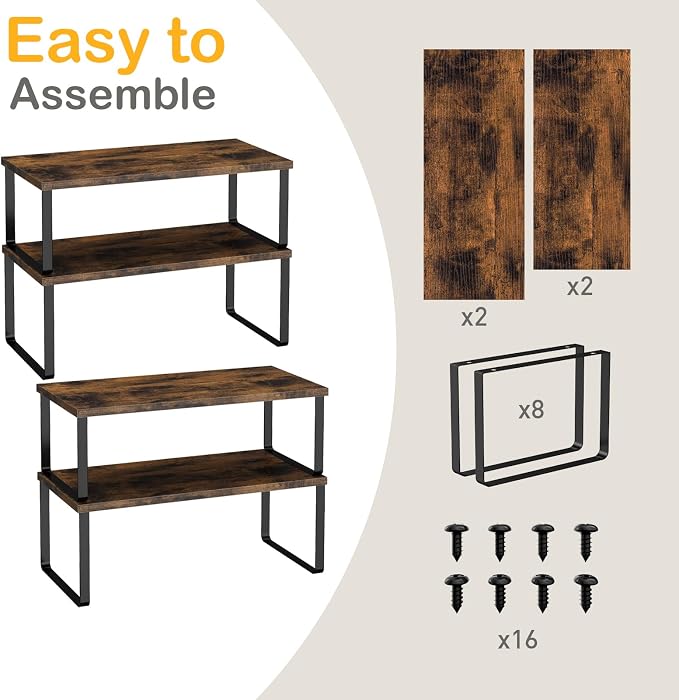 OGEMXU Cabinet Shelf Organizers, 15.7 inches Large Kitchen Counter Shelf - Image 7