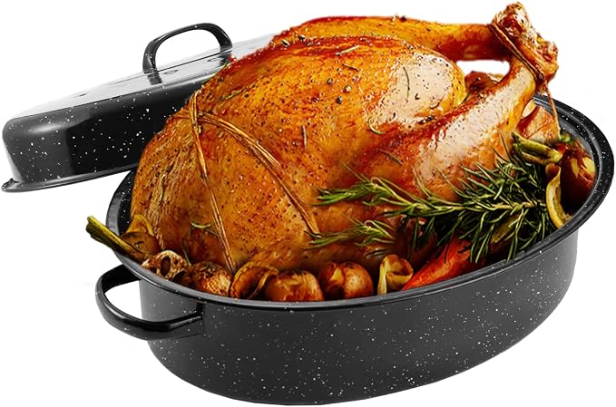 JY COOKMENT Granite Roaster Pan, Vegetable. Dishwasher Safe Cookware Fit - Image 2