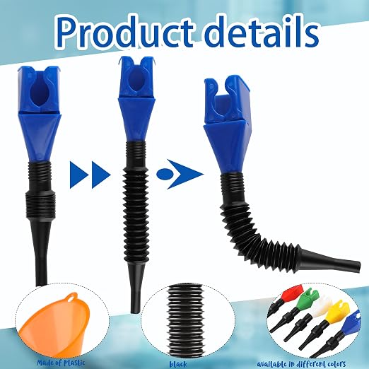 30 Pcs Automotive Funnel Set Wide Mouth Fuel Oil Funnel Plastic Long Neck - Image 3