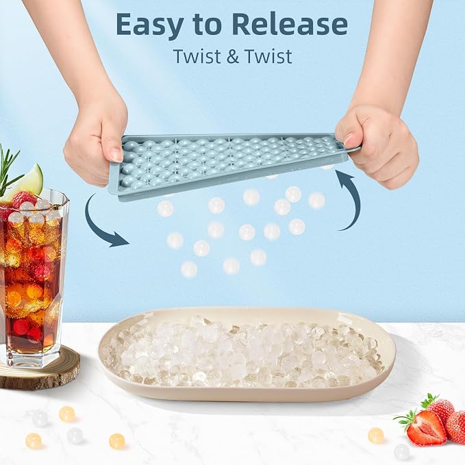WIBIMEN Mini Ice Cube Trays, 0.55” Tiny Pebble Ice - Image 2