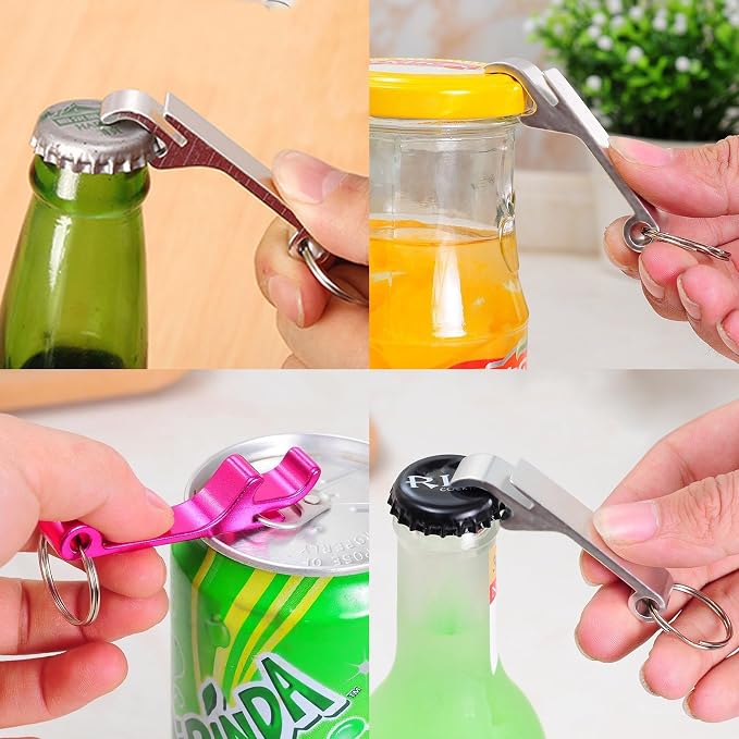 50 Pcs Bottle Openers, Soda Beverage Beer Bottle Opener Keychain, Small and - Image 3