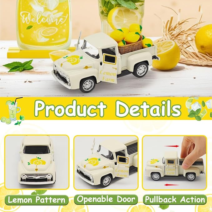 Lemon Decor - 4.9″Farmhouse Vintage Metal Truck - Image 4