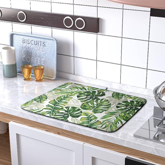 Tropical Palm Leaves Dish Drying Mat - Image 5
