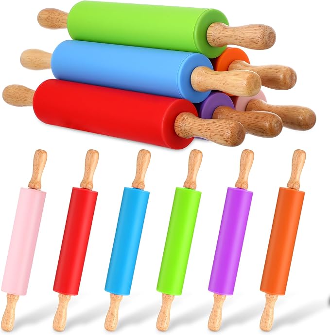 Dandat 12 Pcs Small Rolling Pin Kids 12 Inch Mini Silicone Rolling Pin by Dandat
