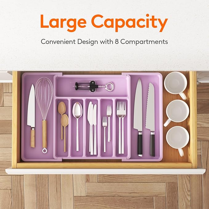 Lifewit Silverware Drawer Organizer, Expandable Utensil Tray - Image 2