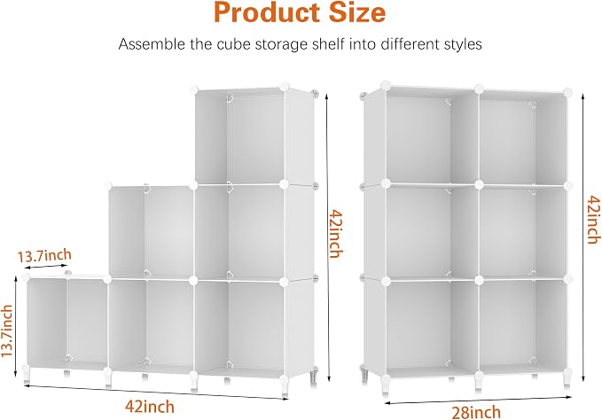 Stackable Closet Organizers and Storage 6 Cube Storage Organizer Closet - Image 3