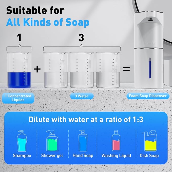 Fantictas Automatic Soap Dispenser, Touchless Hand Wall Mount Rechargeable 3 - Image 6