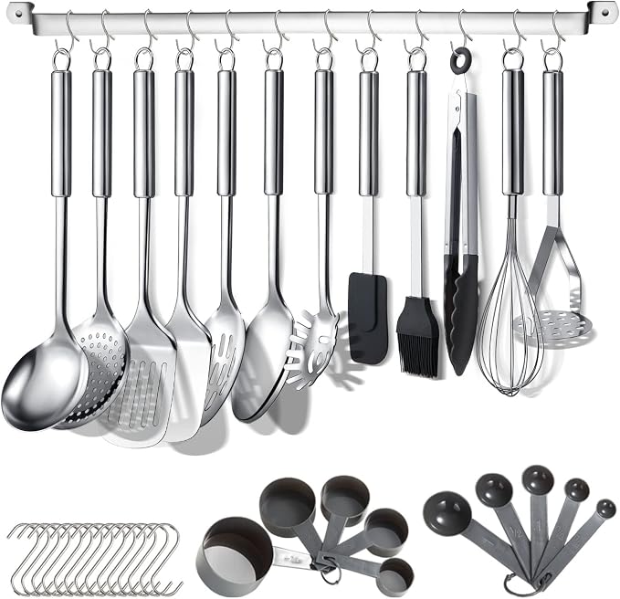 Berglander Kitchen Utensils Set 38 Pieces, Stainless Steel Cooking Utensils Set by Berglander