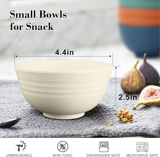 Wrova wheat straw dessert bowls 10oz set of 8 - Image 2