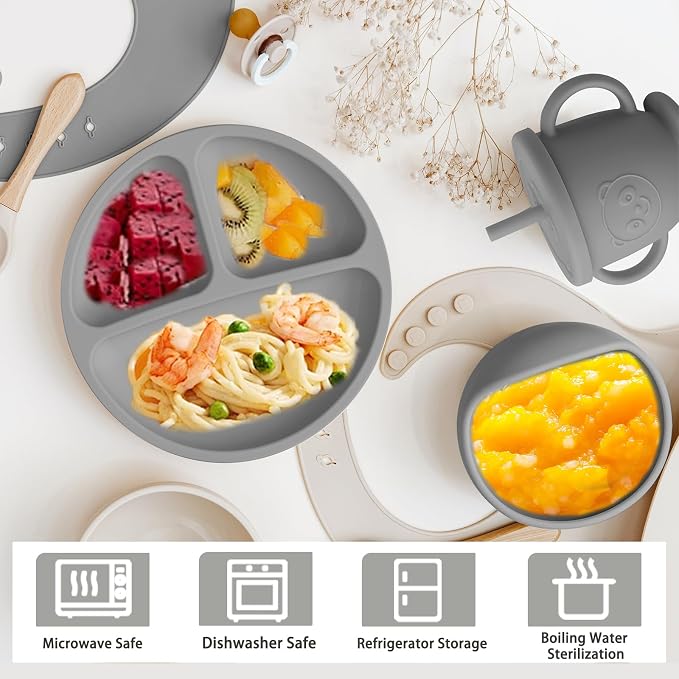Silicone Baby Feeding Set | Baby Led Weaning Supplies Includes Suction Bowls - Image 4