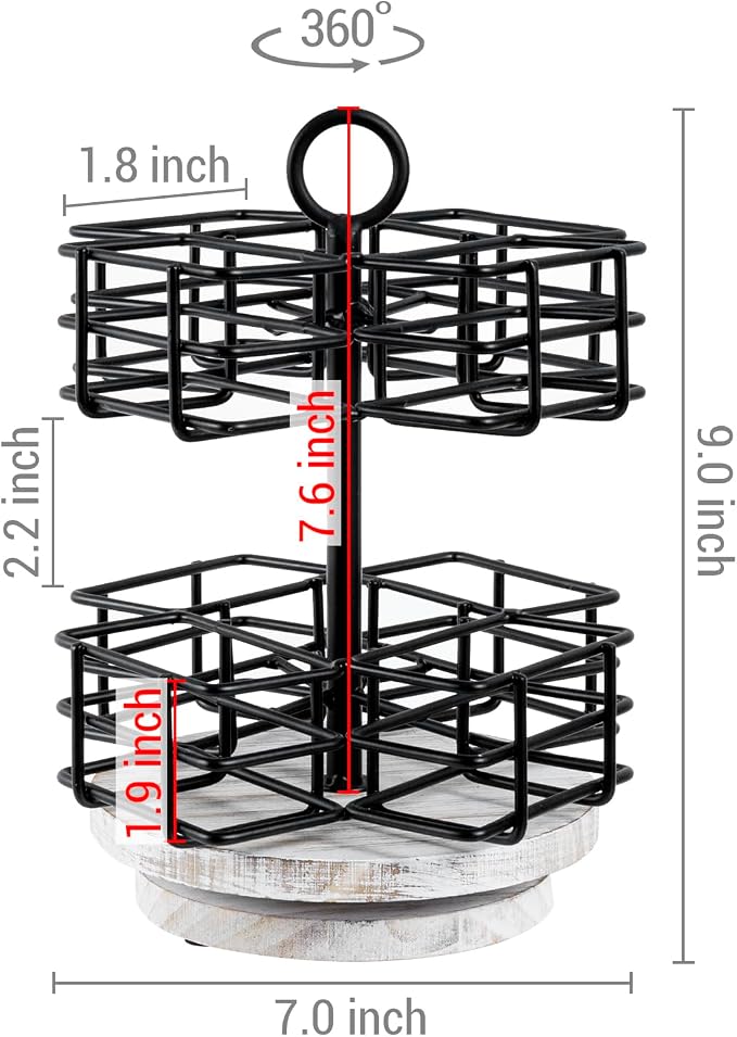 MyGift 8 Compartment Tea Bag Organizer Carousel, Coffee Station Storage Caddy - Image 5