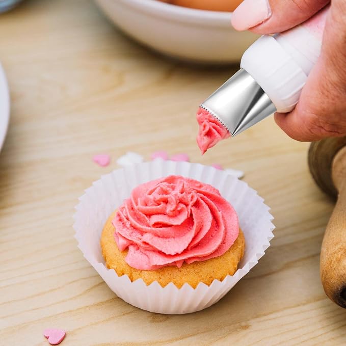 Ptwola 3 PCS Piping Tips Set Large Frosting Piping Kit Stainless Steel Cake - Image 8